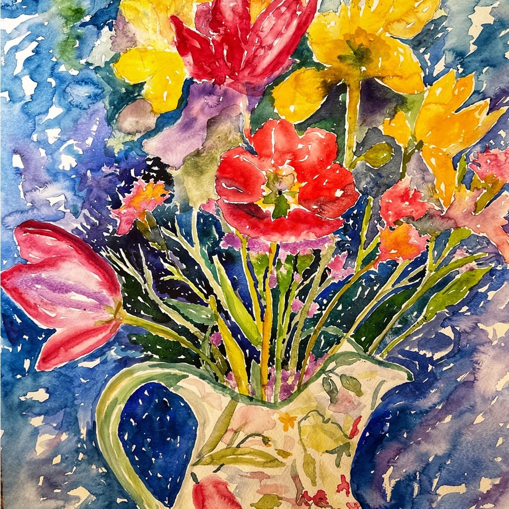Watercolor Floral Wall Print in Home Decor